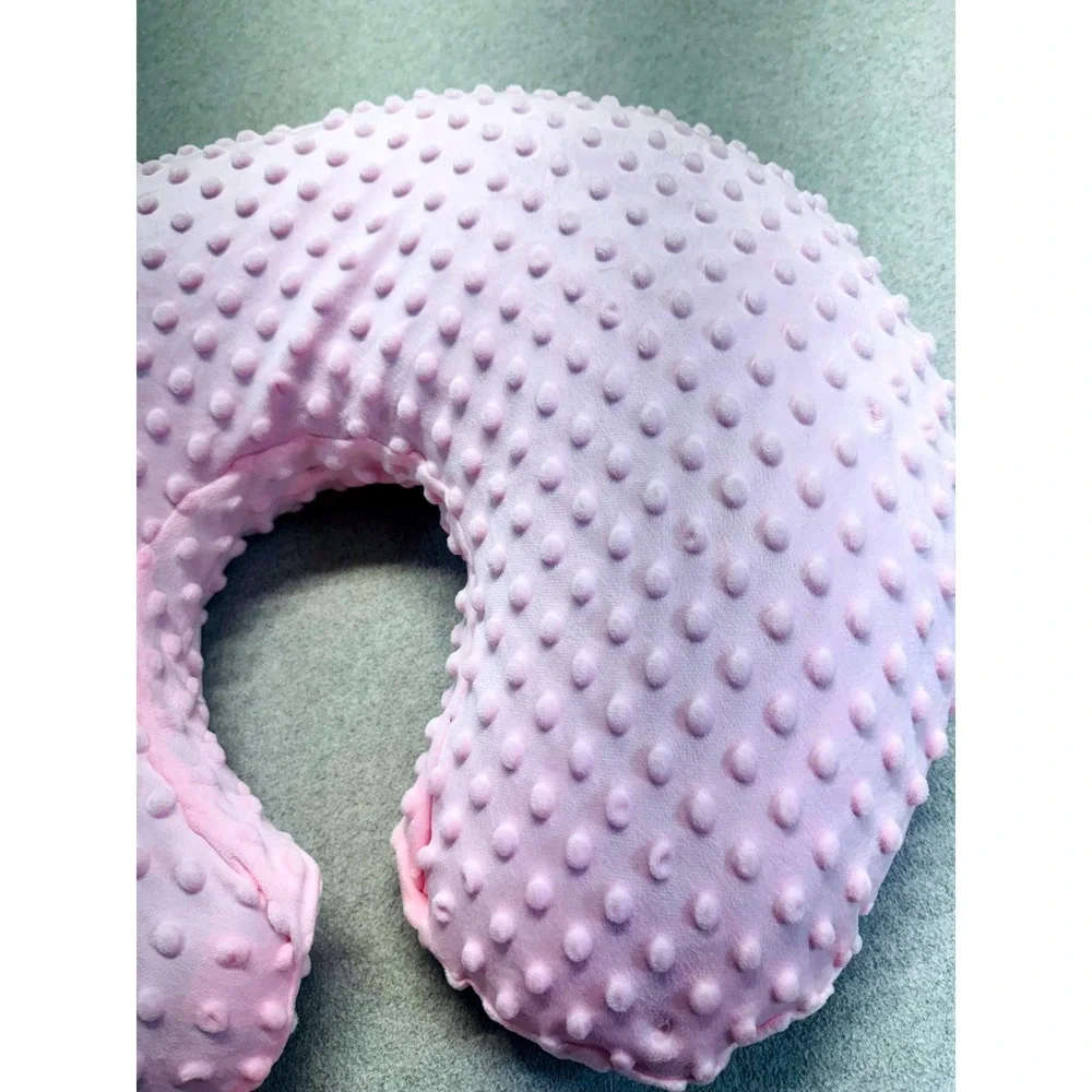 Pink Minky Dot‎ Nursing Support Pillow Soft Plush Baby Feeding Cushion Washable